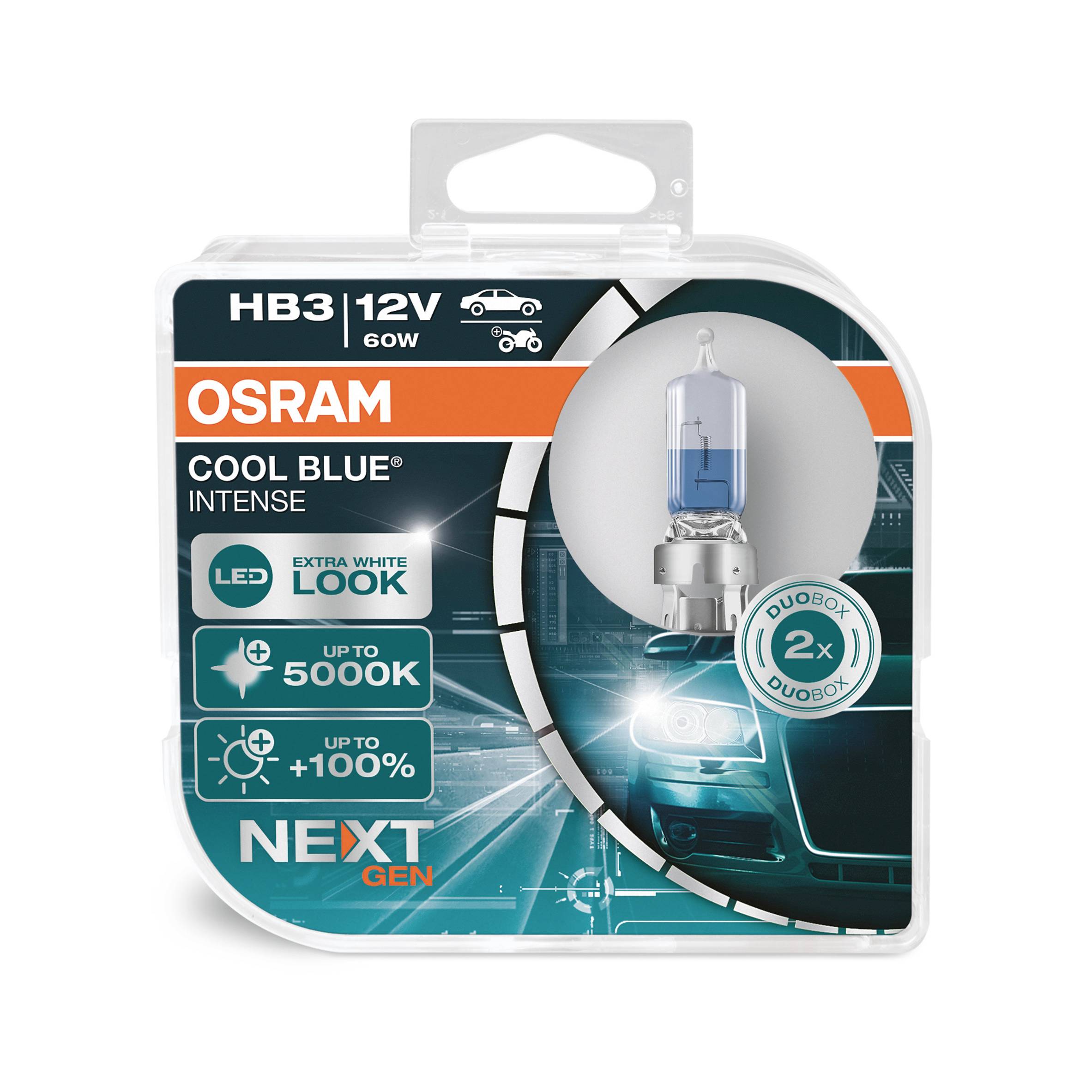 Osram Automotive 4062172388269 Halogen Leuchtmittel COOL BLUE® INTENSE HB3 60W 12V