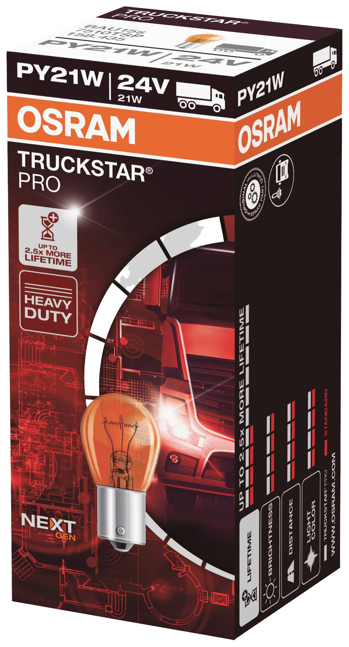 Osram Automotive 7510TSP Signal Leuchtmittel Truckstar PY21W 21W 24V