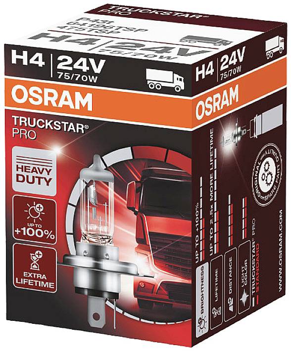 Osram Automotive 64196TSP Halogen Leuchtmittel Truckstar H4 75/70W 24V