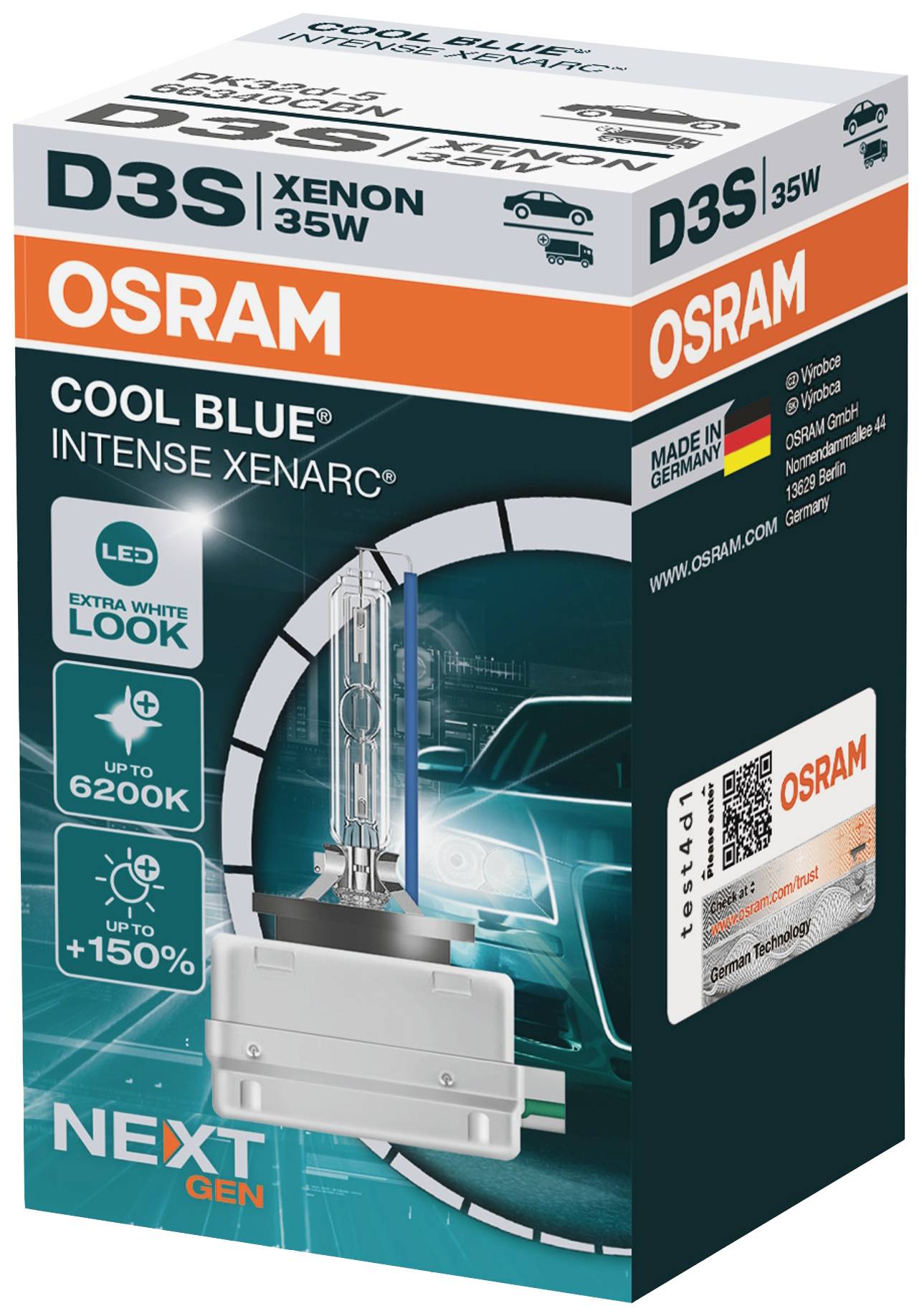 Osram Automotive 66340CBN Xenon Leuchtmittel Xenarc Cool Blue D3S 35W 42V