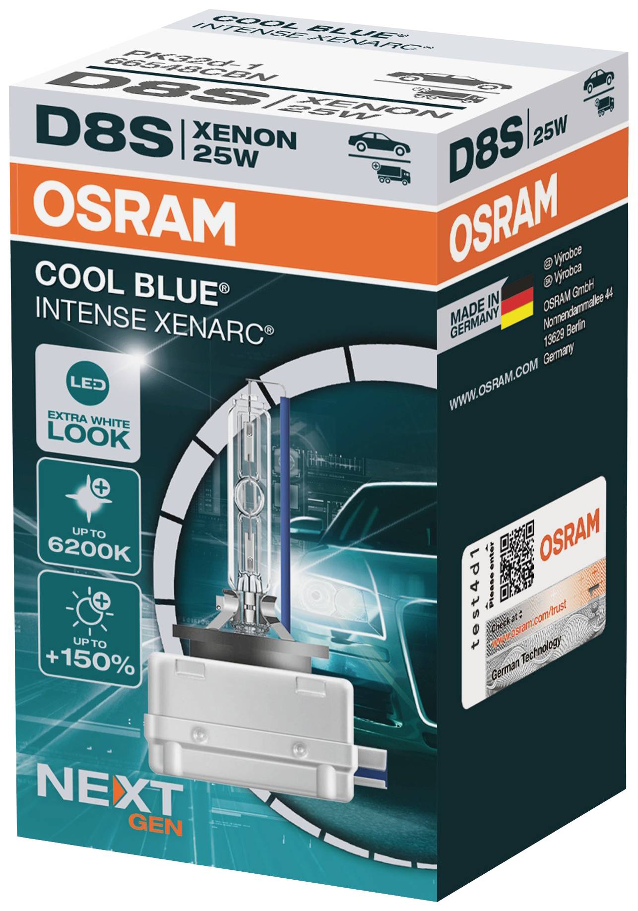 Osram Automotive 66548CBN Xenon Leuchtmittel Xenarc Cool Blue D8S 35W 42V