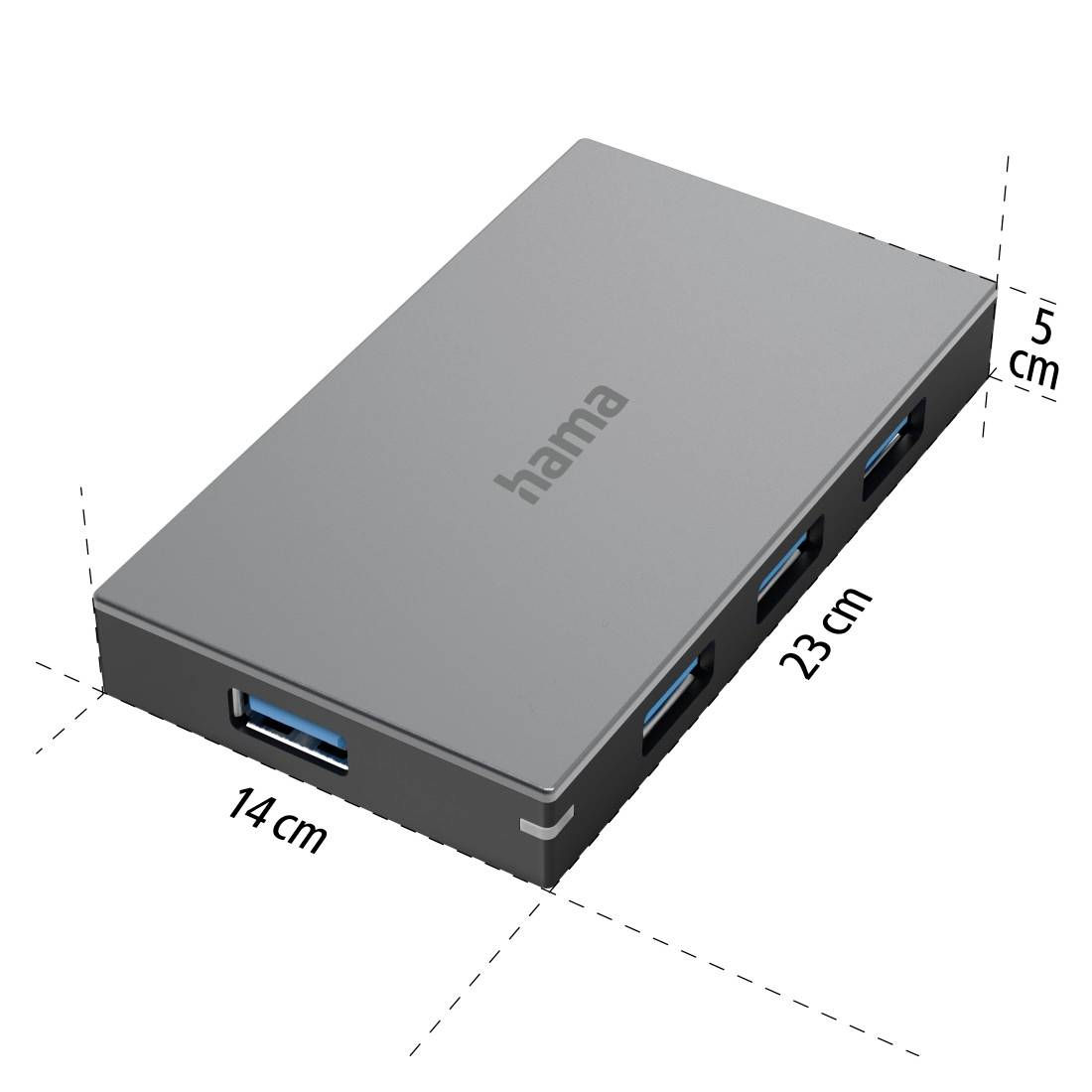 Hama 4 Port USB 3.0-Hub Grau