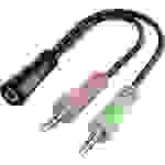 Hama 00200351 Klinke Audio Anschlusskabel [2x Klinkenstecker 3.5 mm - 1x Klinkenbuchse 3.5 mm] 0.15