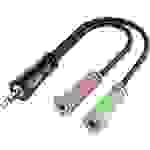 Hama 00200352 Klinke Audio Anschlusskabel [1x Klinkenstecker 3.5mm - 2x Klinkenbuchse 3.5 mm] 0.15m Schwarz
