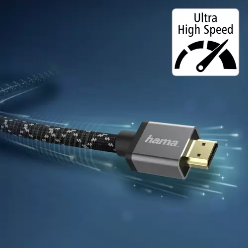 Hama HDMI Anschlusskabel HDMI-A Stecker, HDMI-A Stecker 2.00 m Grau, Schwarz 00200504 8K UHD HDMI-K Hama HDMI Anschlusskabel HDMI-A Stecker, HDMI-A Stecker 2.00 m Grau, Schwarz 00200504 8K UHD HDMI-K