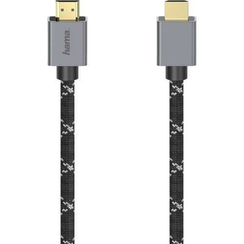 Hama HDMI Anschlusskabel HDMI-A Stecker, HDMI-A Stecker 2.00 m Grau, Schwarz 00200504 Ultra HD (8K)