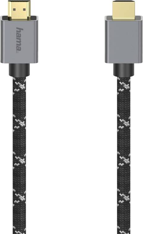 Hama HDMI Anschlusskabel HDMI-A Stecker, HDMI-A Stecker 2.00m Grau, Schwarz 00200504 8K UHD HDMI-Kabel