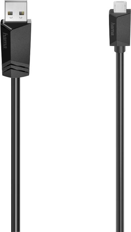 USB-Kabel 'Hama', links Standard-USB, rechts Micro-USB. Geeignet zum Laden und zur Datenübertragung für kompatible Geräte.