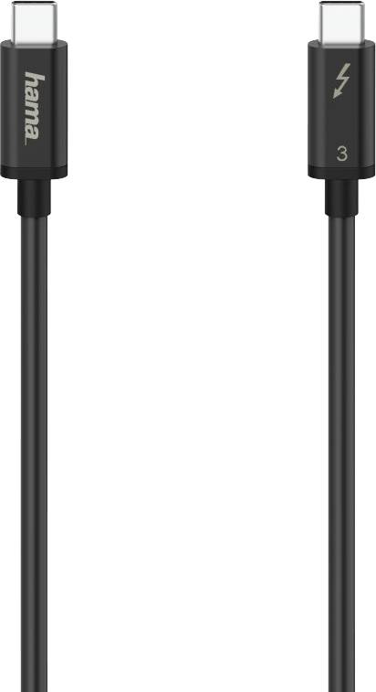 Hama Thunderbolt™-Kabel Thunderbolt™ 3 Thunderbolt™ (USB-C™) Stecker, Thunderbolt™ (USB-C™) Stecker 1m Schwarz 00200661
