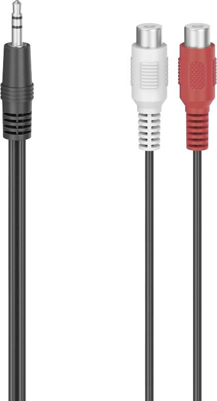 Hama 00205185 Cinch / Klinke Audio Adapter [1x Klinkenstecker 3.5 mm - 2x Cinch-Kupplung] Schwarz