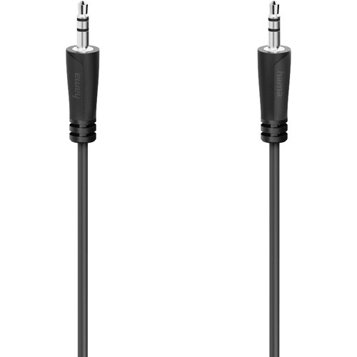 Hama 00205262 Klinke Audio Anschlusskabel [1x Klinkenstecker 3.5mm - 1x Klinkenstecker 3.5 mm] 1.5m Schwarz