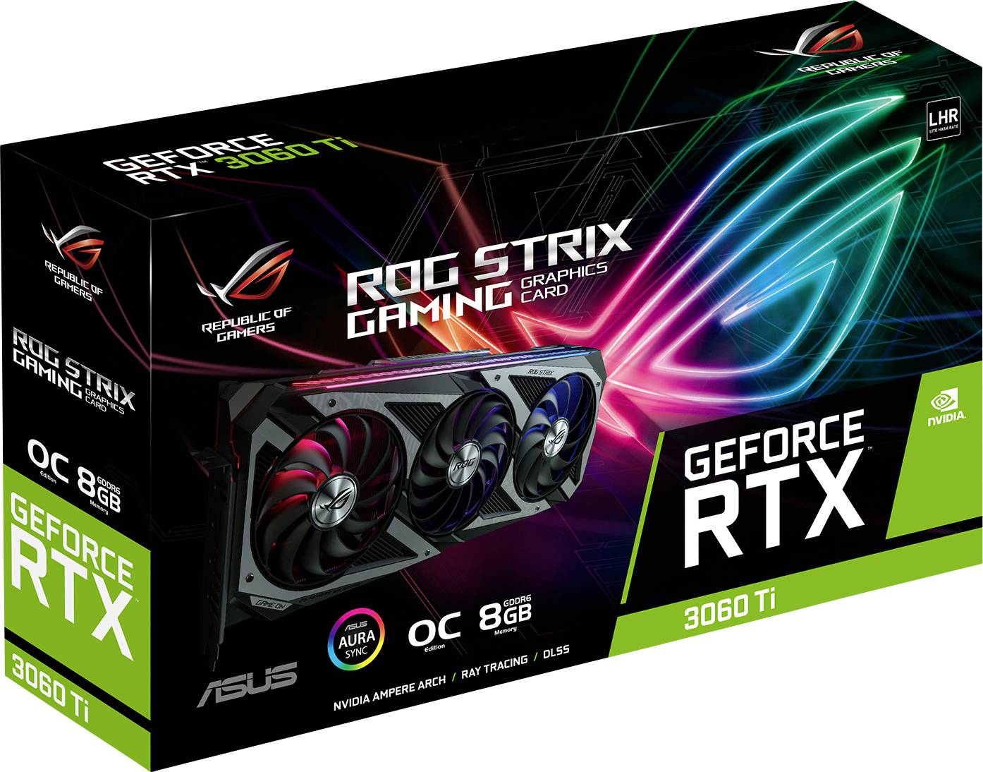 Asus Grafikkarte Nvidia GeForce RTX 3060 Ti Strix 8 GB GDDR6-RAM PCIe HDMI®, DisplayPort RGB Beleuc