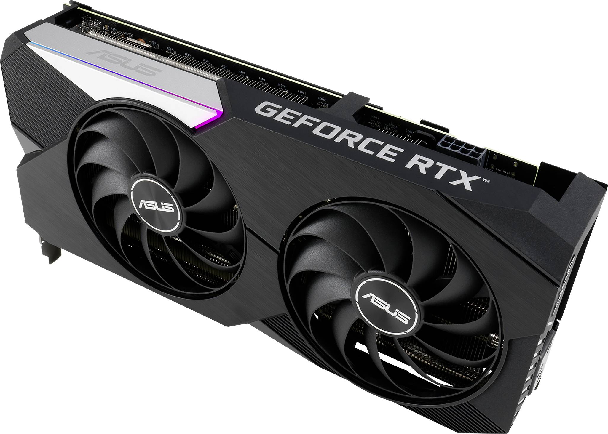 Asus Grafikkarte Nvidia GeForce RTX 3060 Ti Dual Overclocked 8 GB GDDR6-RAM PCIe HDMI®, DisplayPort RGB Beleuchtung