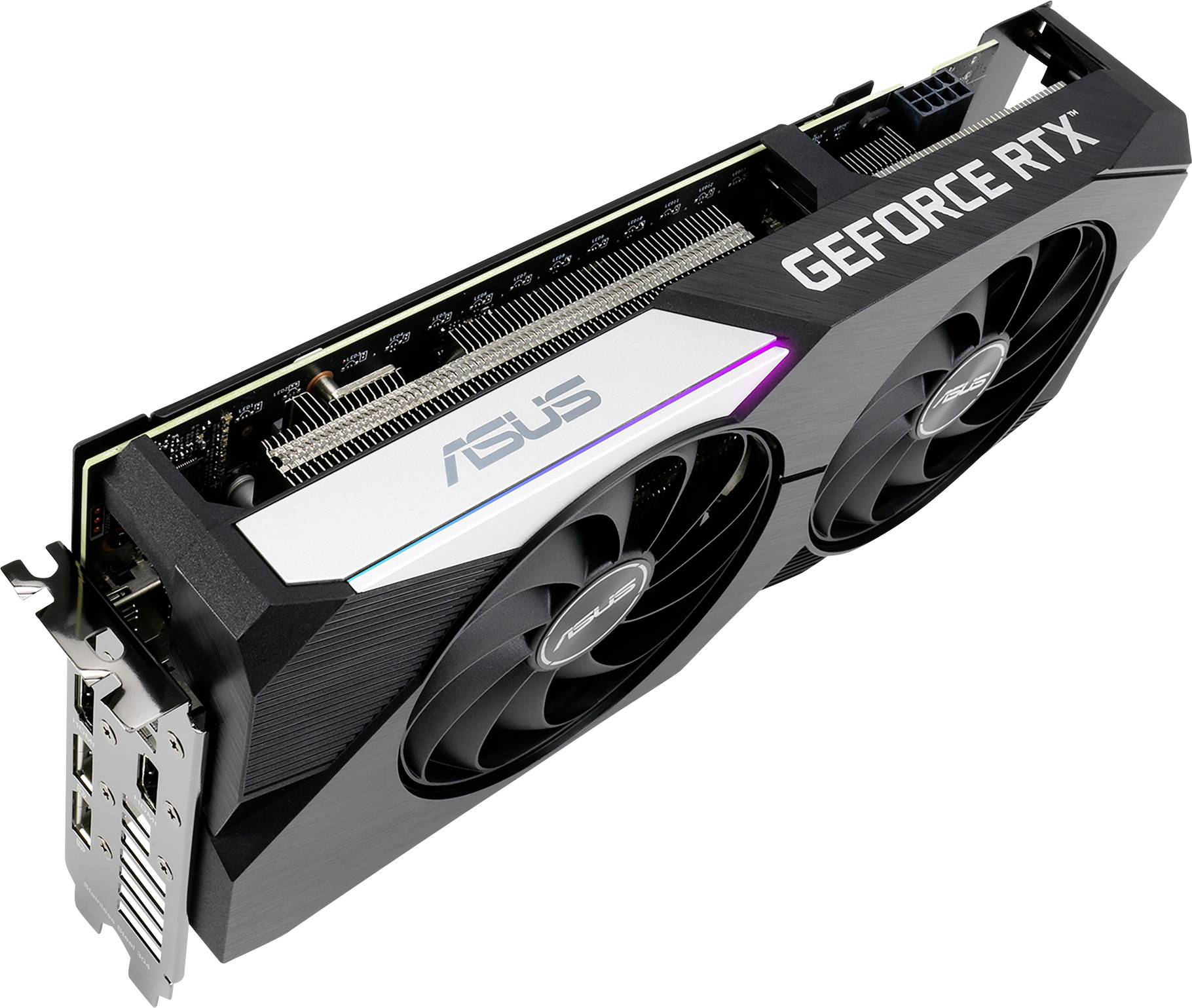 Asus Grafikkarte Nvidia GeForce RTX 3060 Ti Dual Overclocked 8 GB GDDR6-RAM PCIe HDMI®, DisplayPort RGB Beleuchtung
