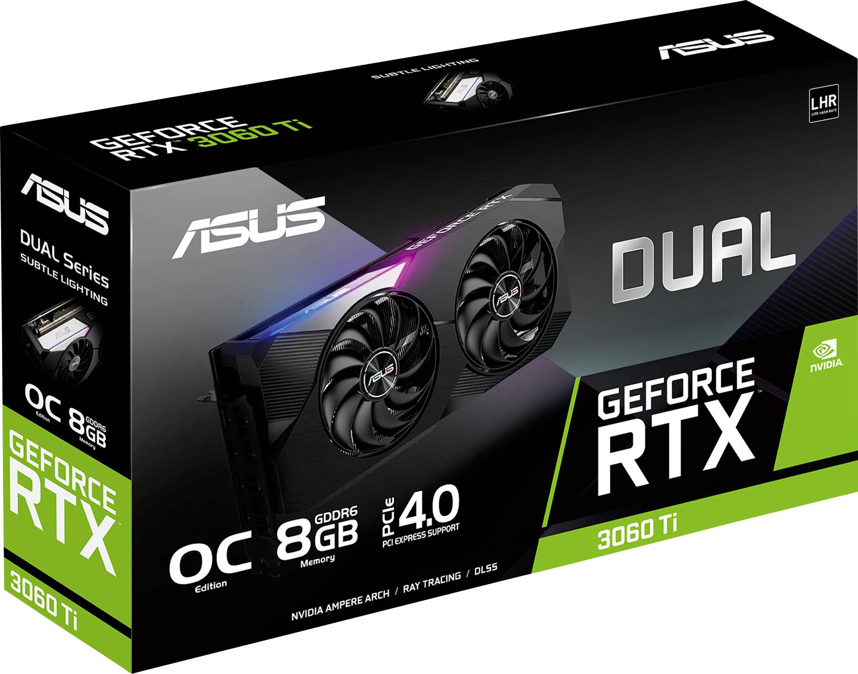 Asus Grafikkarte Nvidia GeForce RTX 3060 Ti Dual Overclocked 8 GB GDDR6-RAM PCIe HDMI®, DisplayPort RGB Beleuchtung