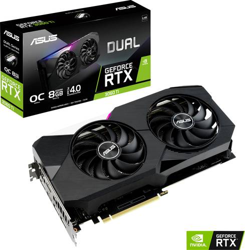 Asus Grafikkarte Nvidia GeForce RTX 3060 Ti Dual Overclocked 8GB GDDR6-RAM PCIe HDMI®, DisplayPort