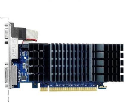 Grafikkarte von ASUS mit Kühlkörper und PCIe-Anschluss, seitliche Ansicht. Geeignet für Computerhardware-Aufrüstungen.