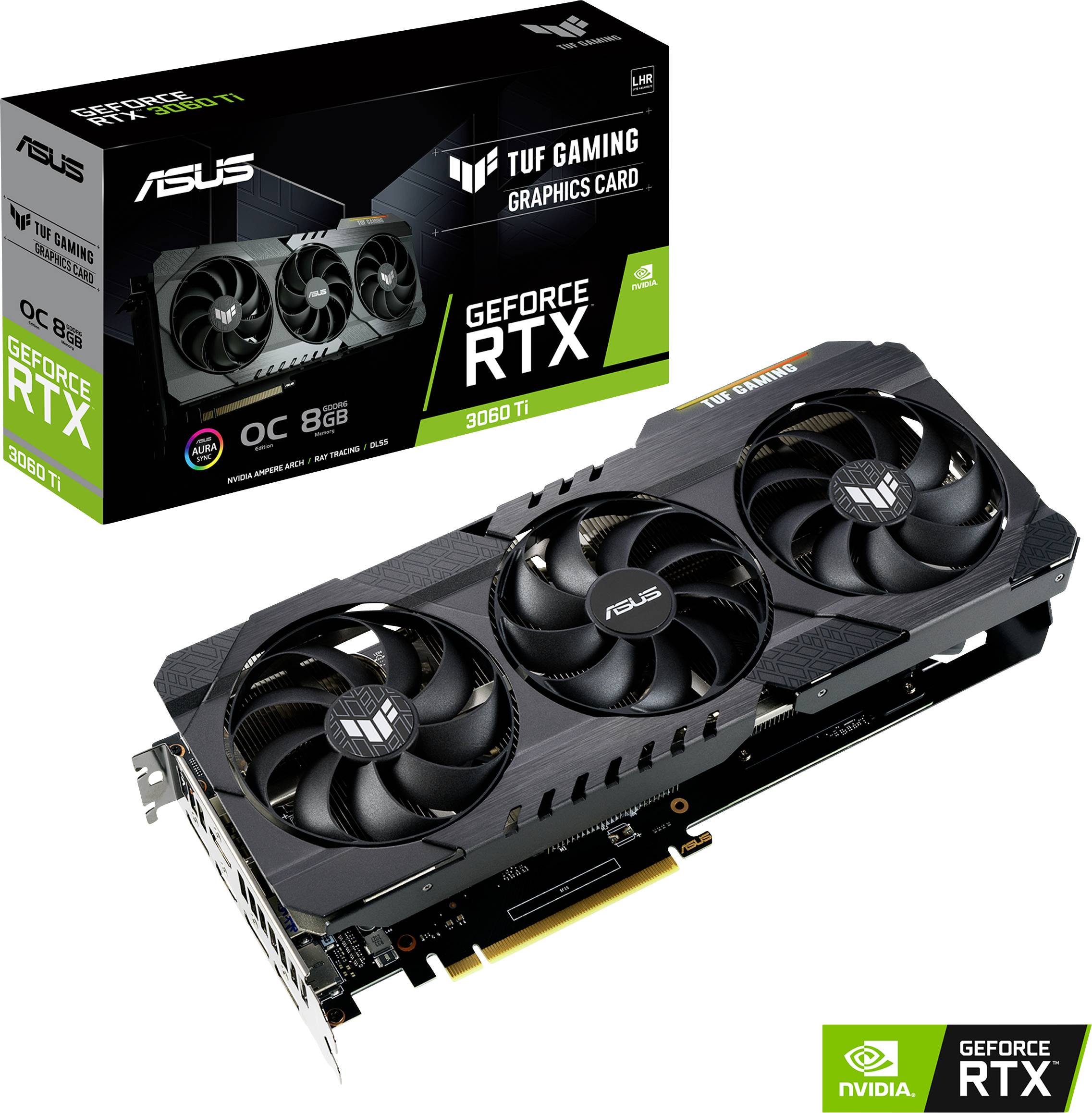 Asus Grafikkarte Nvidia GeForce RTX 3060 Ti Gaming Overclocked 8 GB GDDR6-RAM PCIe HDMI®, DisplayPo