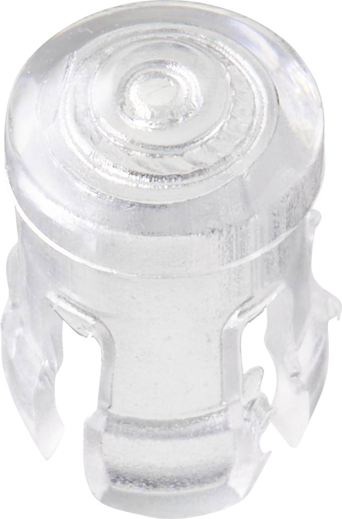 Durchsichtiger Plastikdübel, zylindrische Form, mit vier seitlichen Rillen, geeignet zum Verankern in Wänden oder Decken.