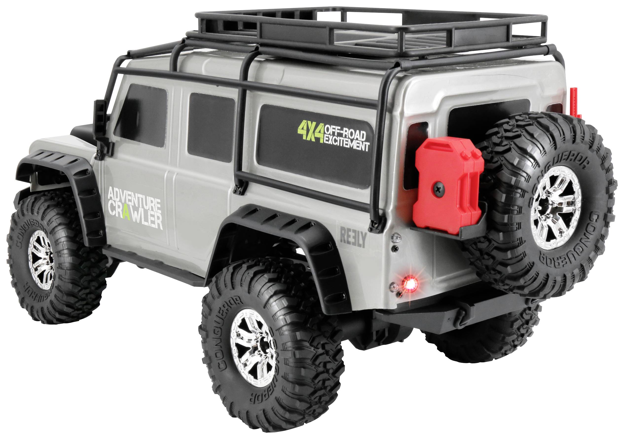 Reely Adventure Grau Brushed 1:10 RC Modellauto Elektro Crawler Allradantrieb (4WD) RtR 2,4GHz inkl. Akku, Ladegerät und