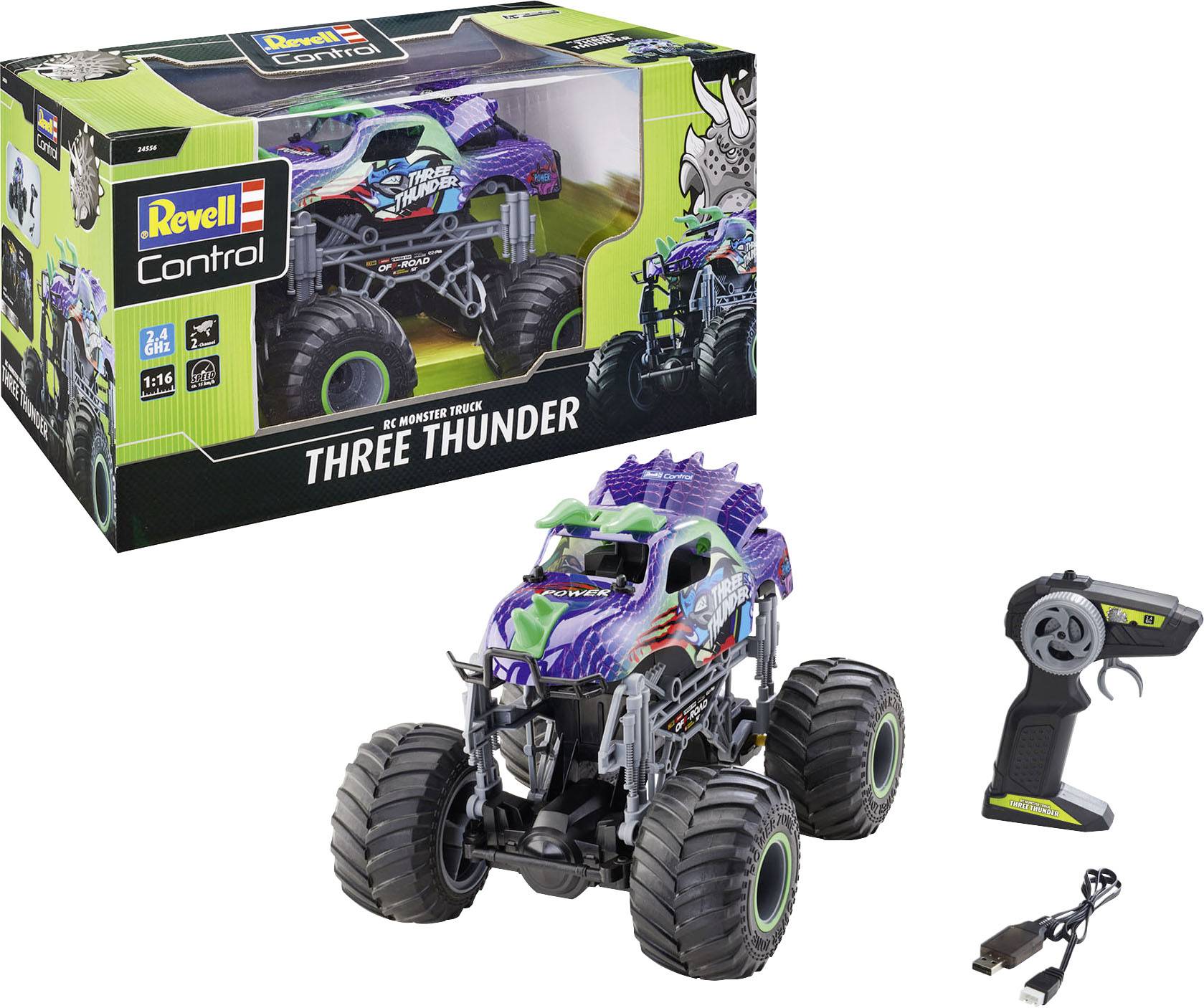 Revell 24556 RV RC Dino Monster Truck "Three Thunder" RC Einsteiger Modellauto Elektro Monstertruck