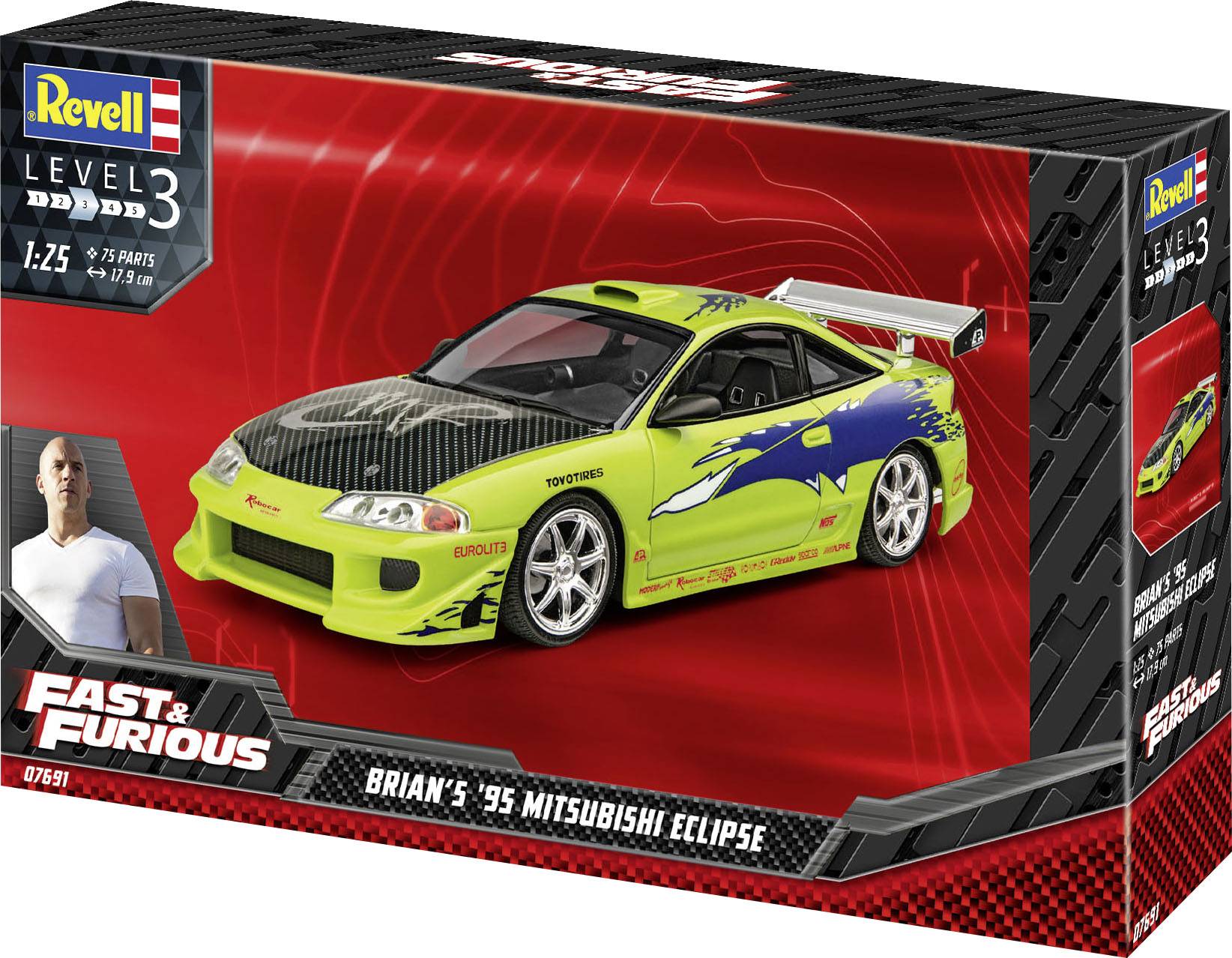 Revell RV 1:25 Fast & Furious Brian's 1995 Mitsubishi Eclipse 1:25 Modellauto