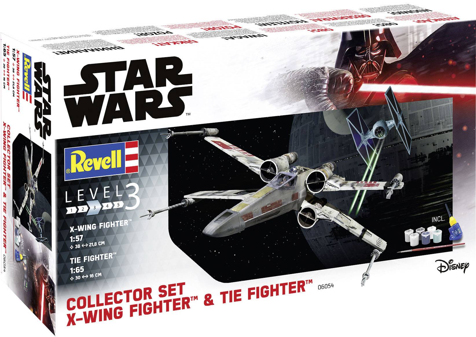 Revell 06054 Collector Set X-Wing Fighter + TIE Fighter Science Fiction Bausatz 1:57, 1:65