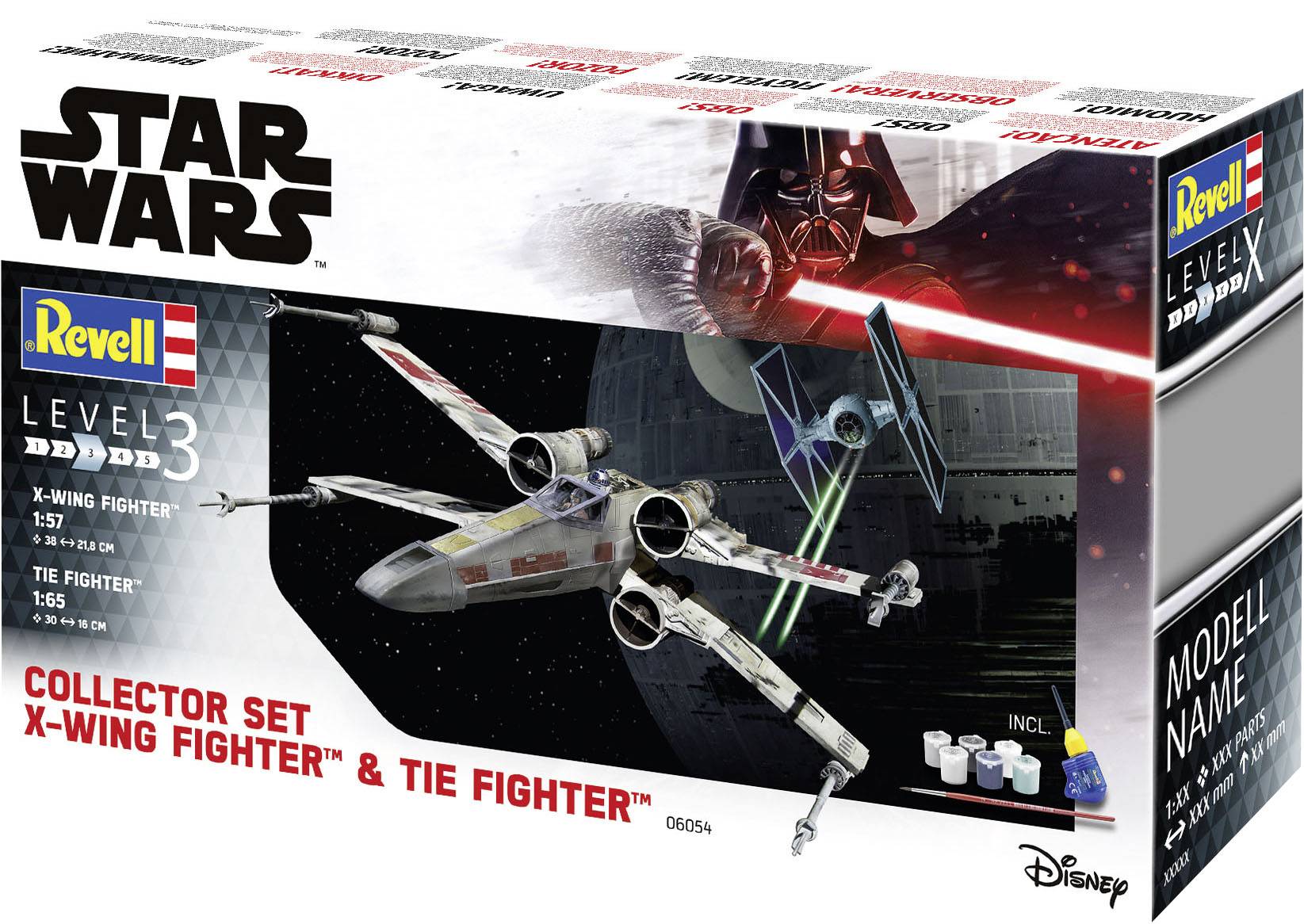 Revell 06054 Collector Set X-Wing Fighter + TIE Fighter Science Fiction Bausatz 1:57, 1:65