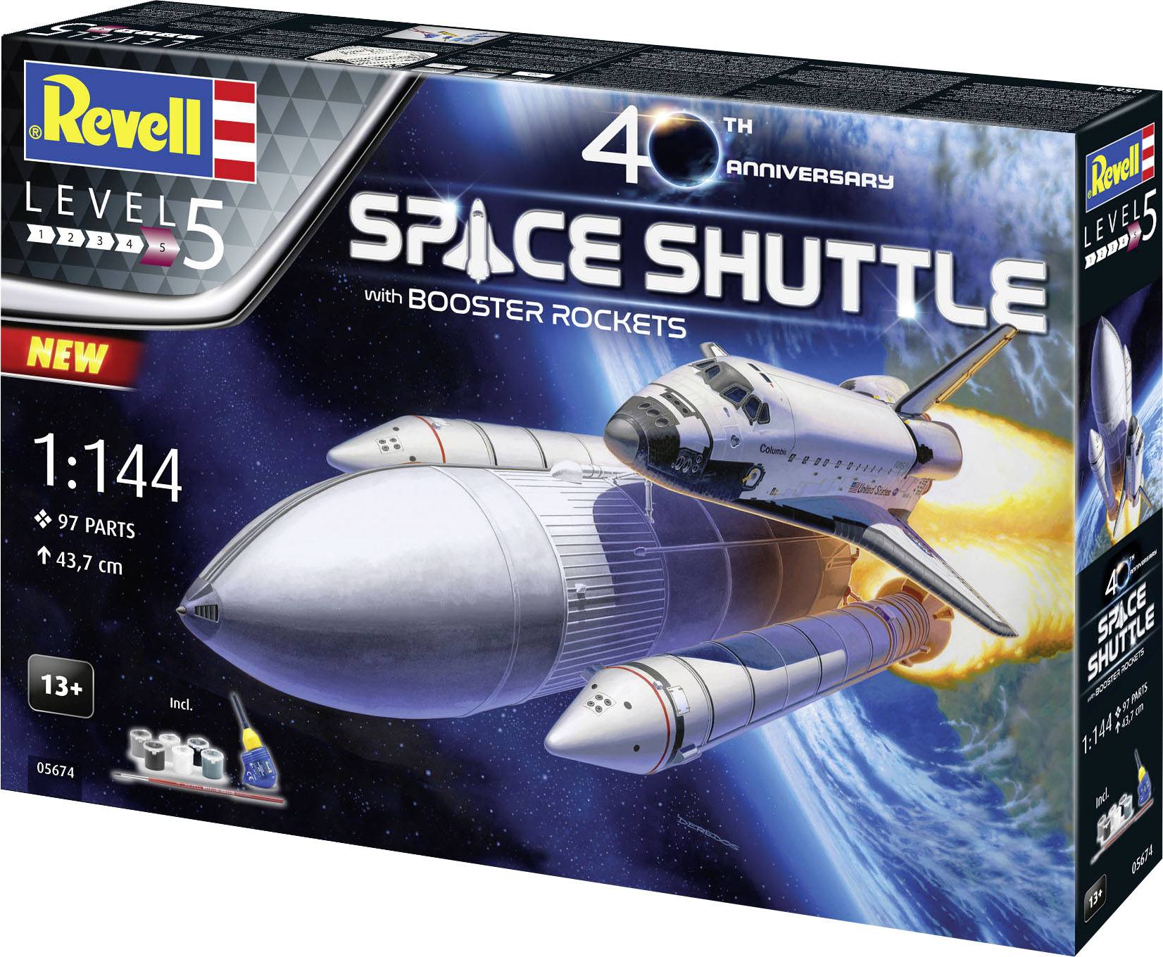 Revell 05674 RV 1:144 Geschenkset Space Shuttle& Booster Rockets, 40th. Raumfahrtmodell Bausatz 1:144