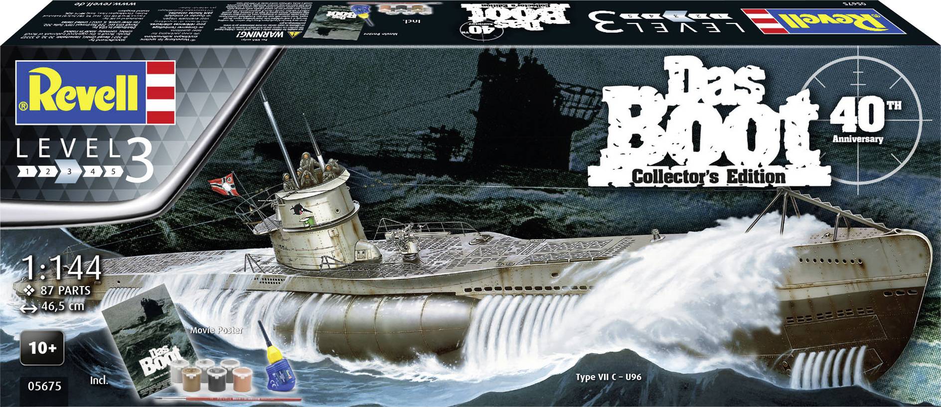 Revell 05675 RV 1:144 Das Boot Collector's Edition - 40th Anniversary Schiffsmodell Bausatz 1:144