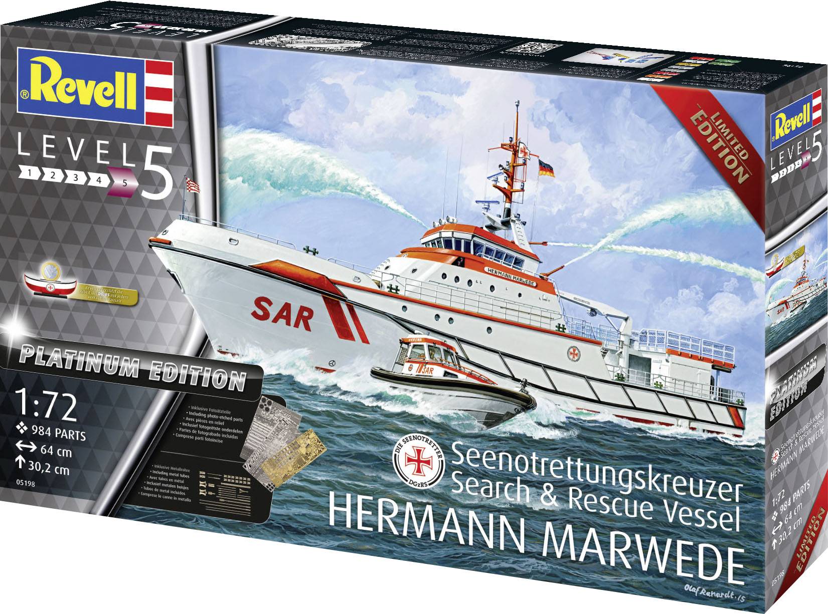 Revell 05198 RV 1:72 Search & Rescue Vessel HERMANN MARWEDE Schiffsmodell Bausatz 1:72