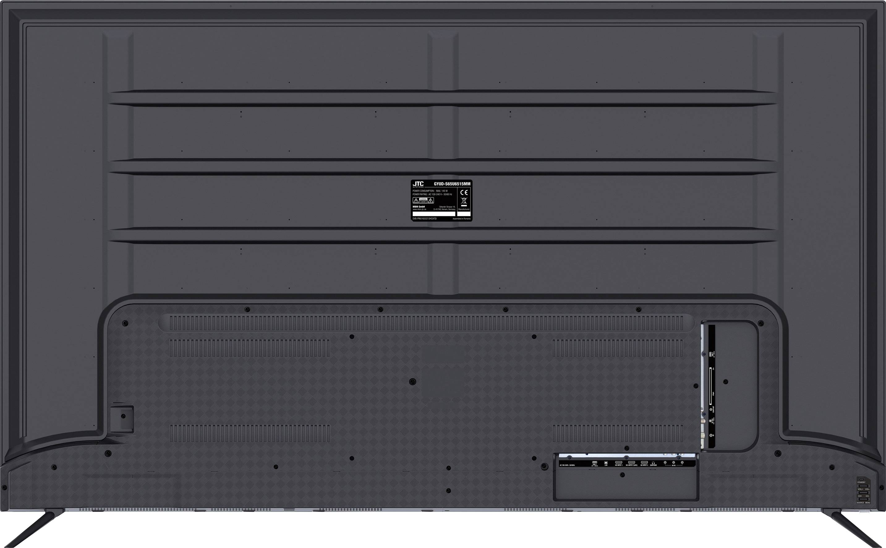 JTC UHD SMART TV S65U6515MM LED-TV 164cm 65 Zoll EEK G (A - G) DVB-T2, DVB-C, DVB-S, UHD, Smart TV, WLAN, CI+ Schwarz