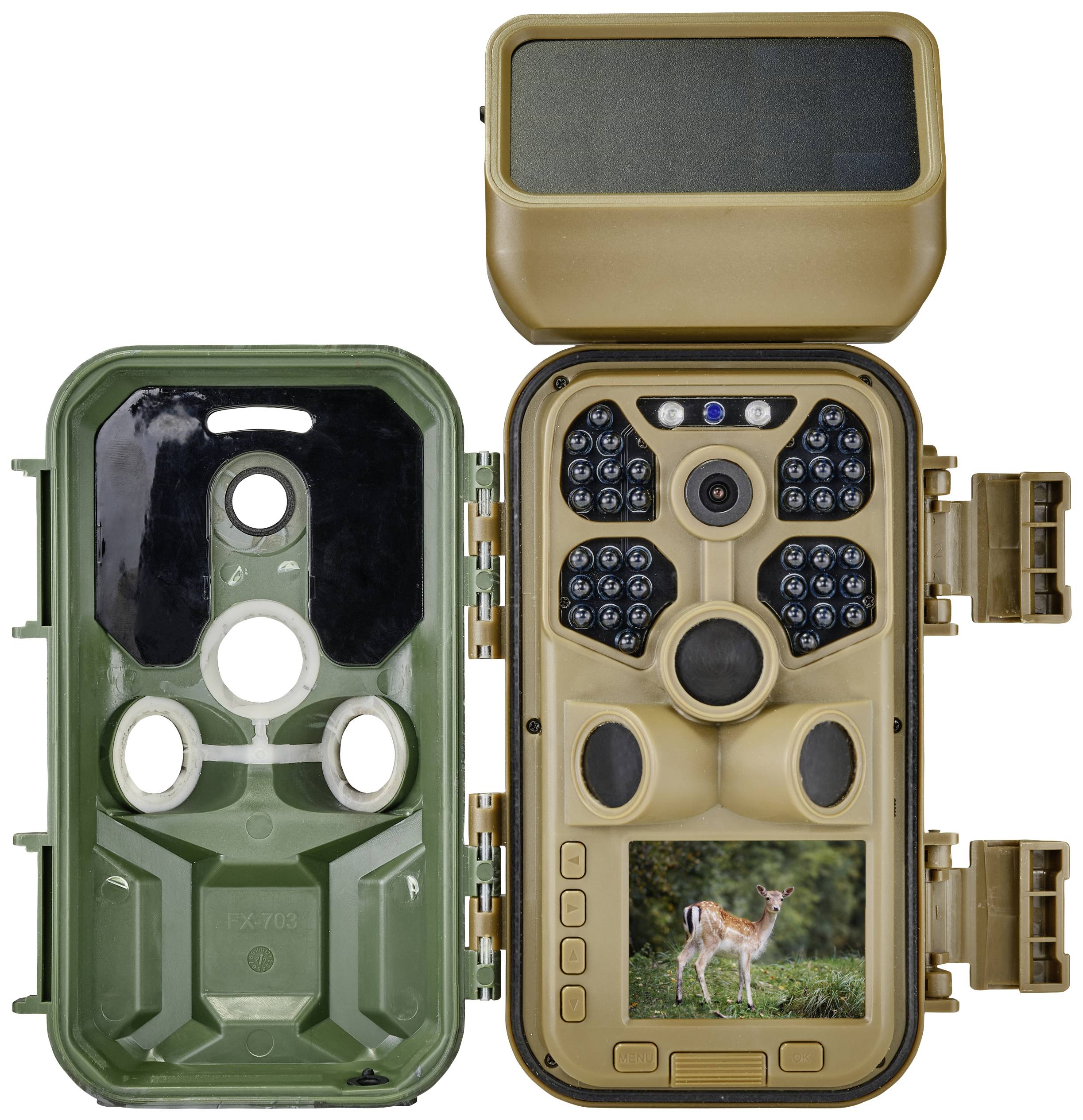 HUNTSOLR100 Wildkamera Auflösung Pixel: 5 Megapixel WLAN, inkl. Solarladegerät mit Li-Ion-Akku Army Grün