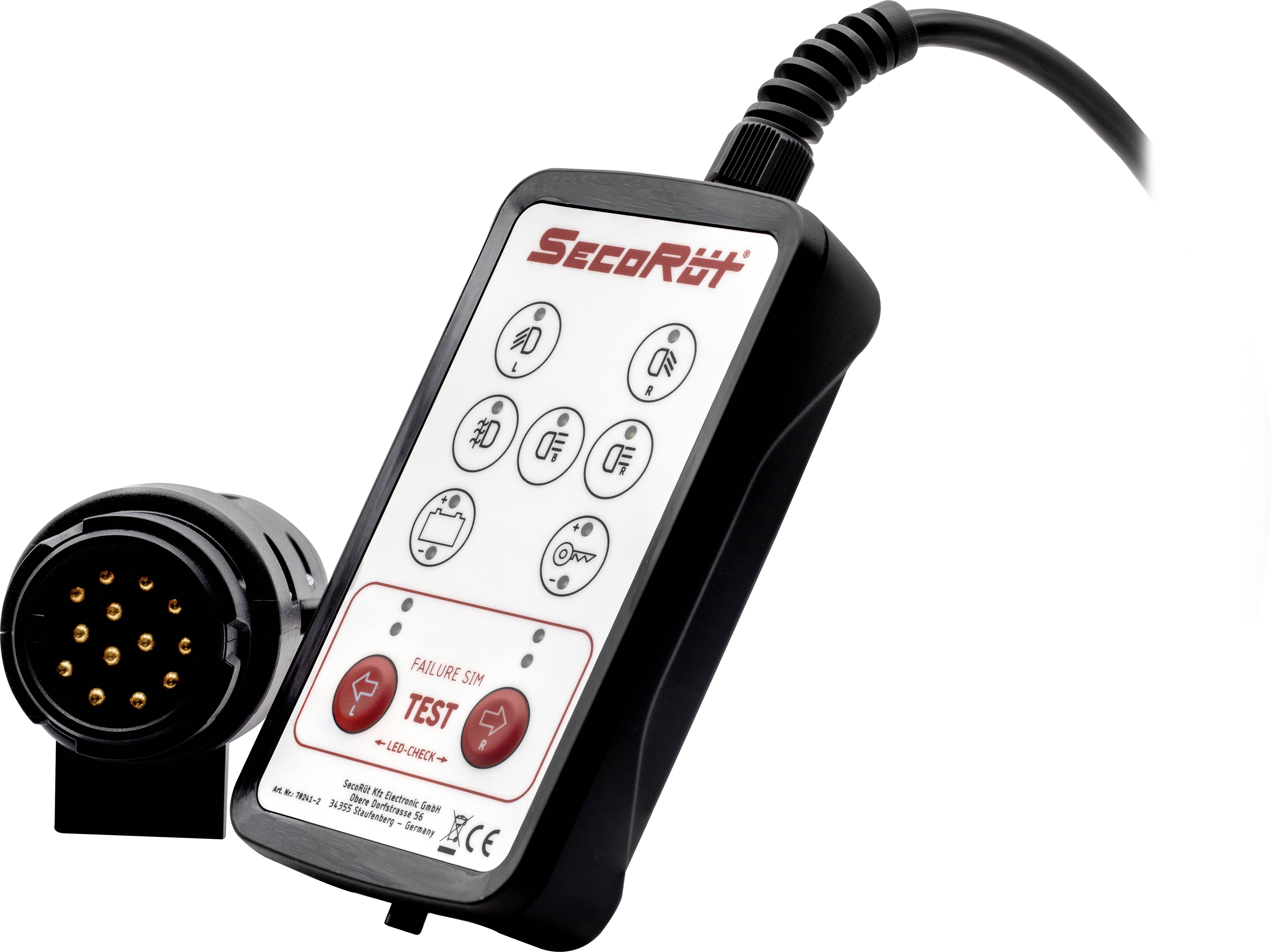 SecoRüt 70241-2 Anhänger-Steckdosentester 12V Pole:7/13