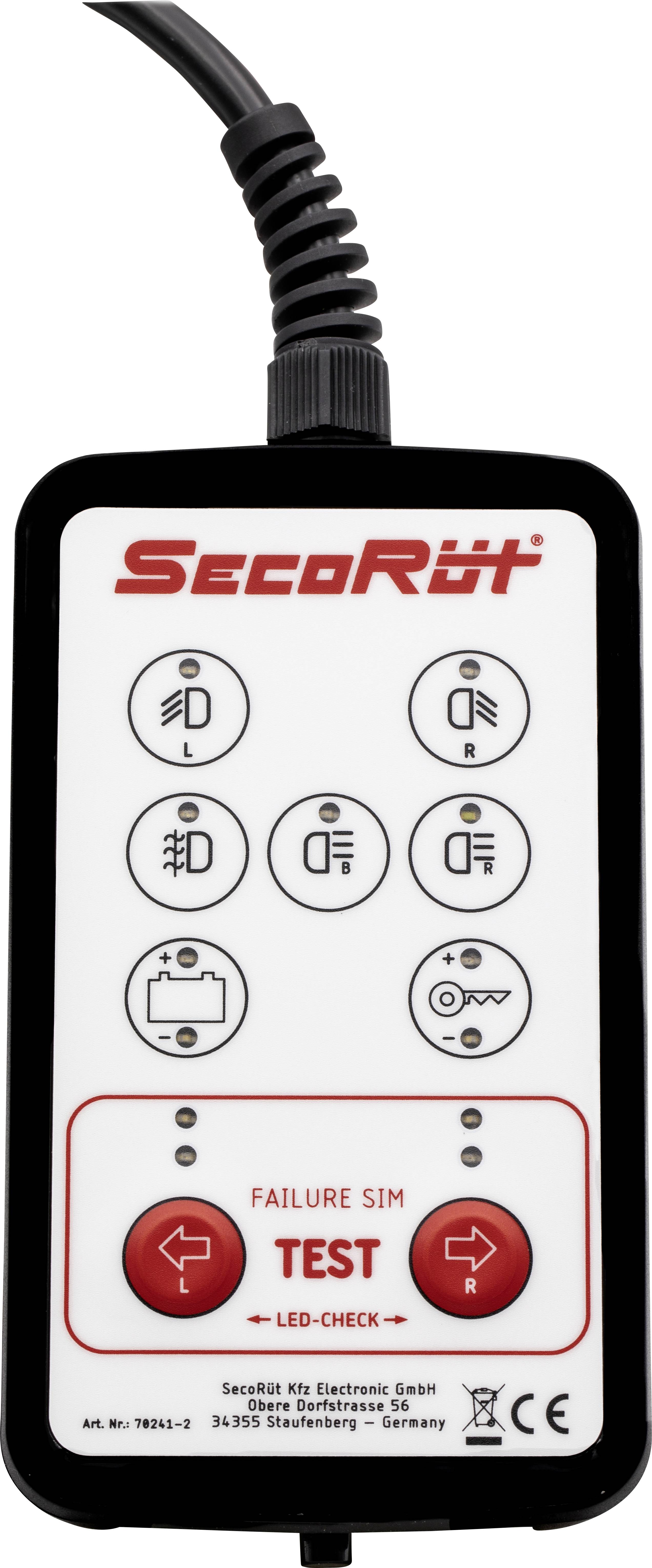 SecoRüt 70241-2 Anhänger-Steckdosentester 12V Pole:7/13