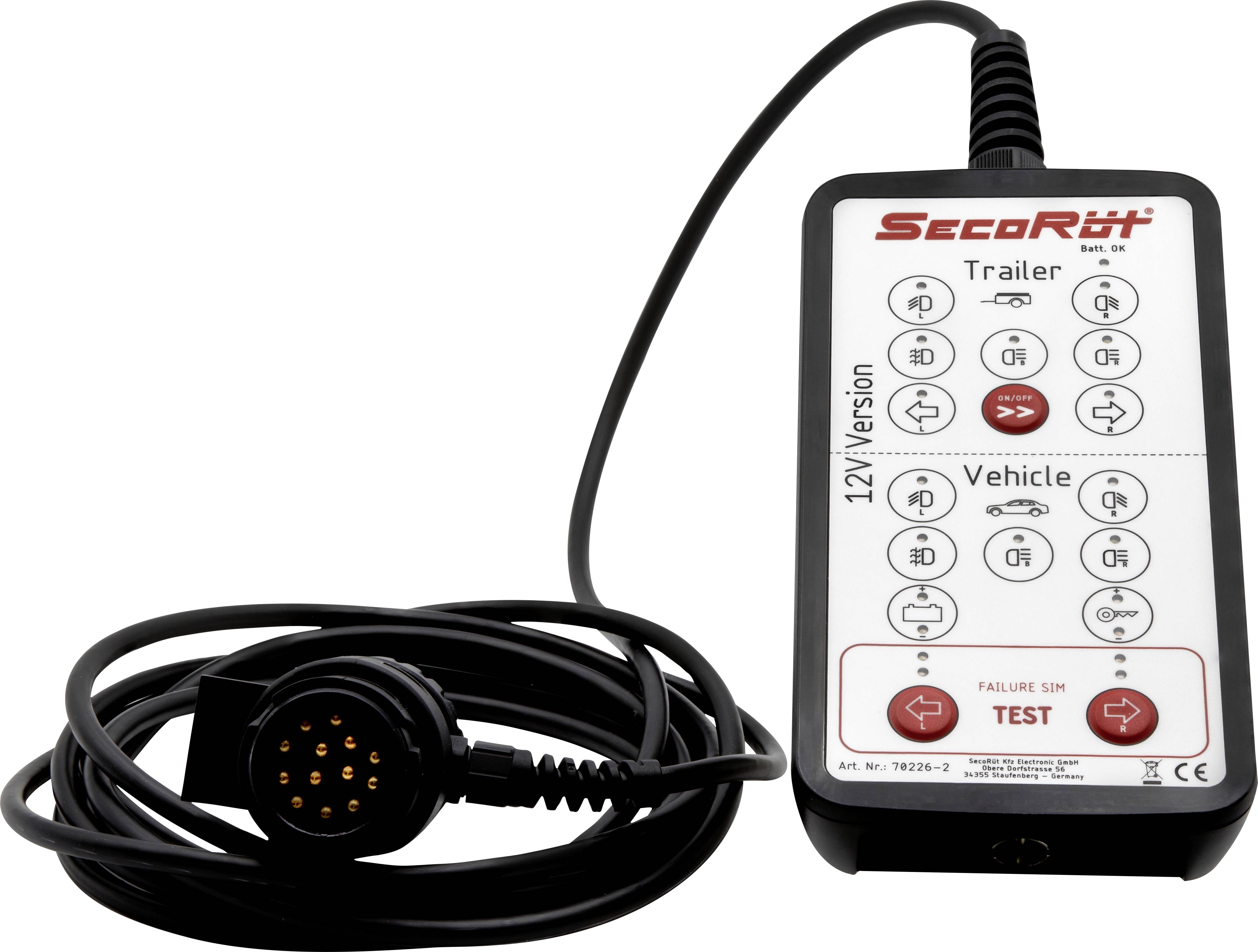 SecoRüt 70241-2 Anhänger-Steckdosentester 12V Pole:7/13