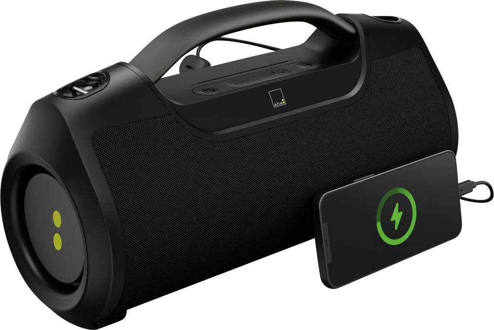 Aha Elektronik N-ERGY Bluetooth® Lautsprecher AUX, Outdoor, Freisprechfunktion, spritzwassergeschützt, USB Schwarz