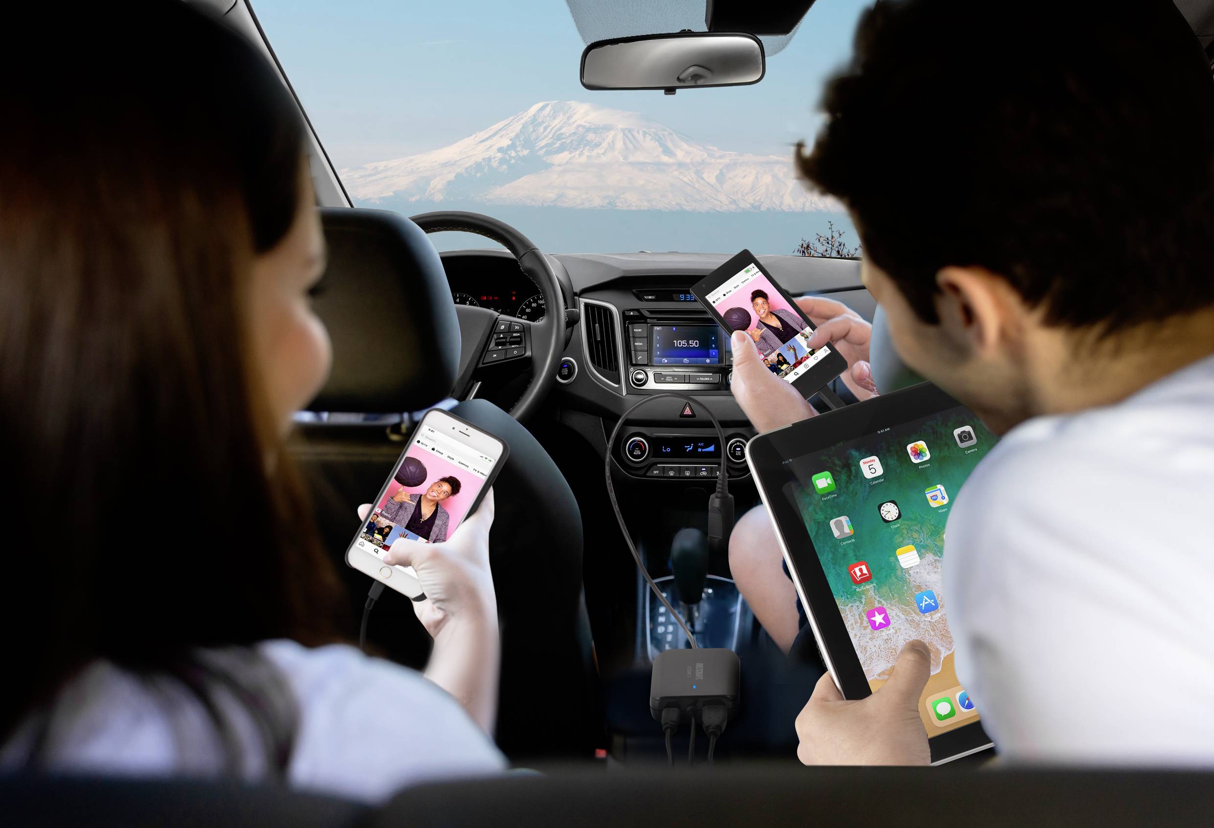 VOLTCRAFT VC100WC-3 USB Ladegerät 100W 1x USB-A, 2x USB-C® USB PD Schwarz KFZ USB Power Delivery (USB-PD)