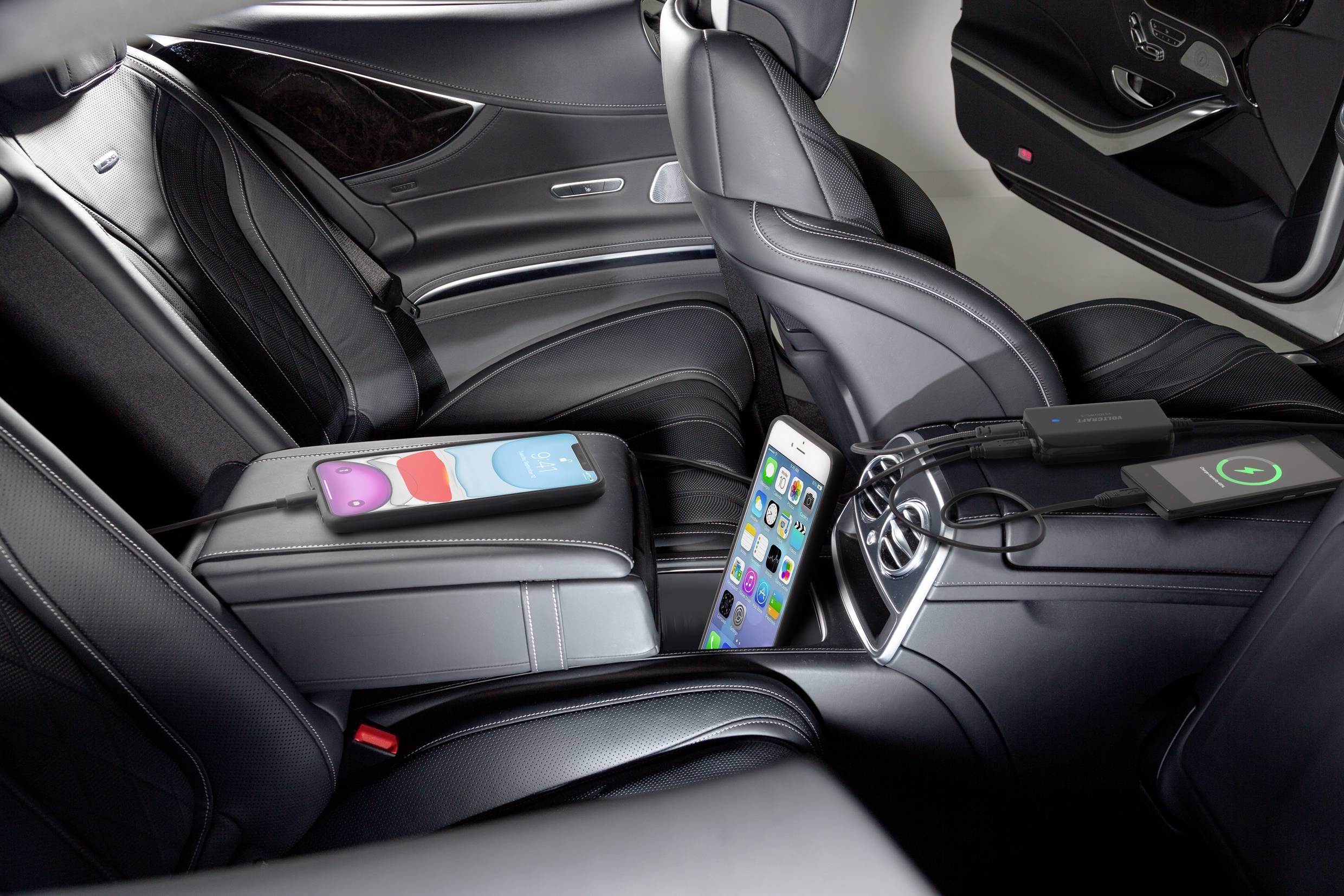 VOLTCRAFT VC100WC-3 USB Ladegerät 100W 1x USB-A, 2x USB-C® USB PD Schwarz KFZ USB Power Delivery (USB-PD)