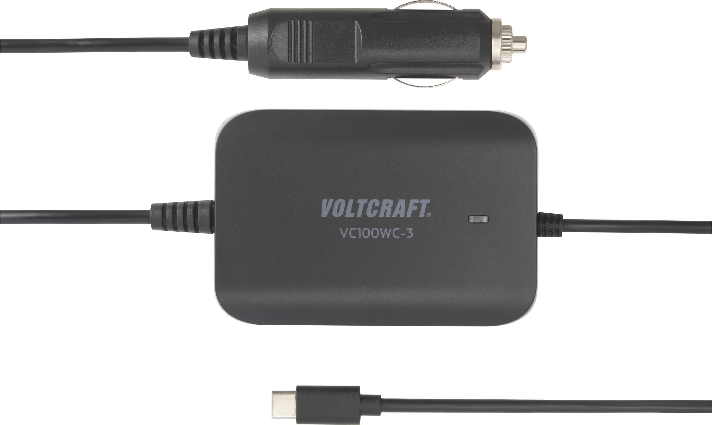 VOLTCRAFT VC100WC-3 USB Ladegerät 100W 1x USB-A, 2x USB-C® USB PD Schwarz KFZ USB Power Delivery (USB-PD)