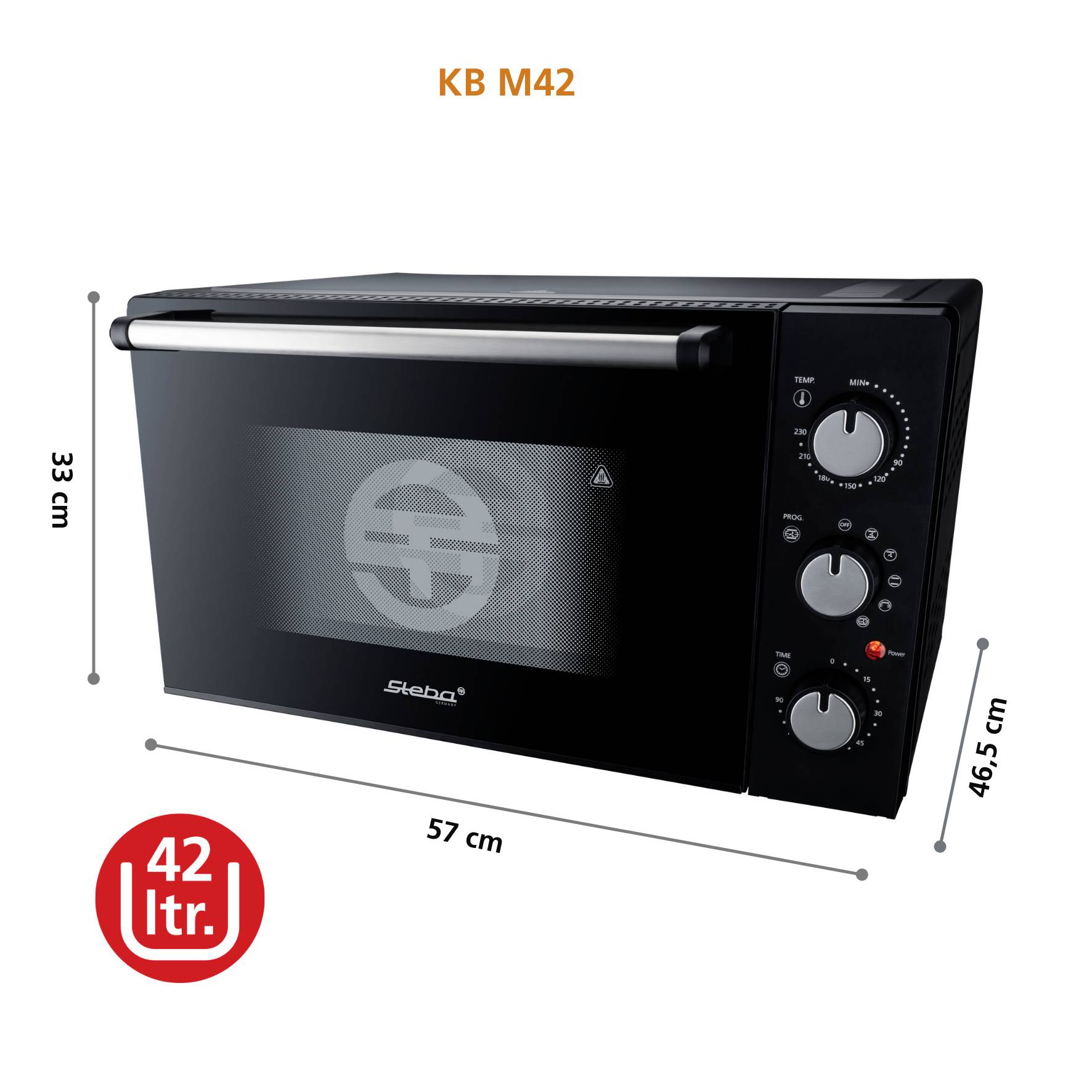 Steba KB M42 Minibackofen Timerfunktion, Antihaftbeschichtung, Umluft-Funktion 42l