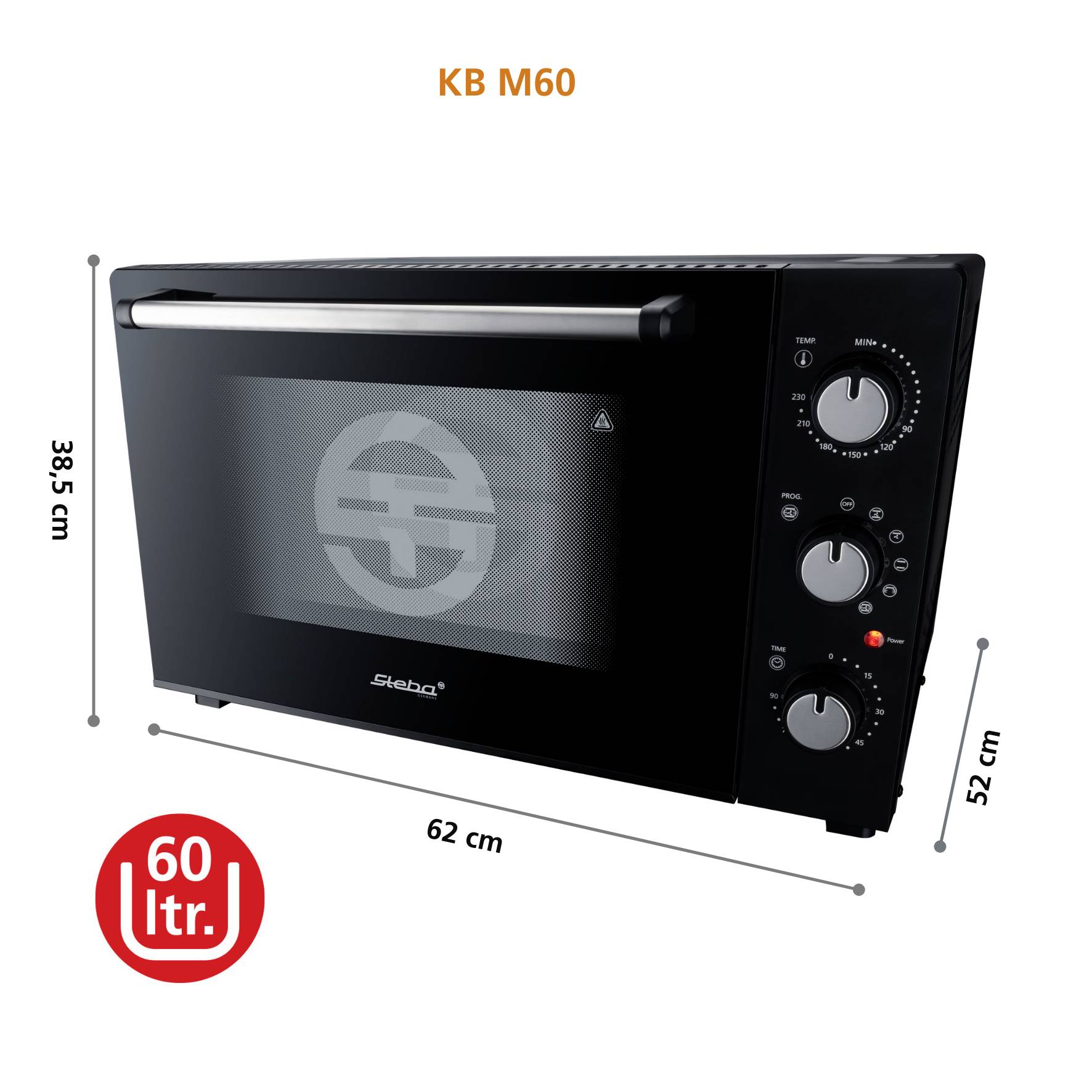 Steba KB M60 Minibackofen Timerfunktion, Umluft-Funktion, Antihaftbeschichtung 60l