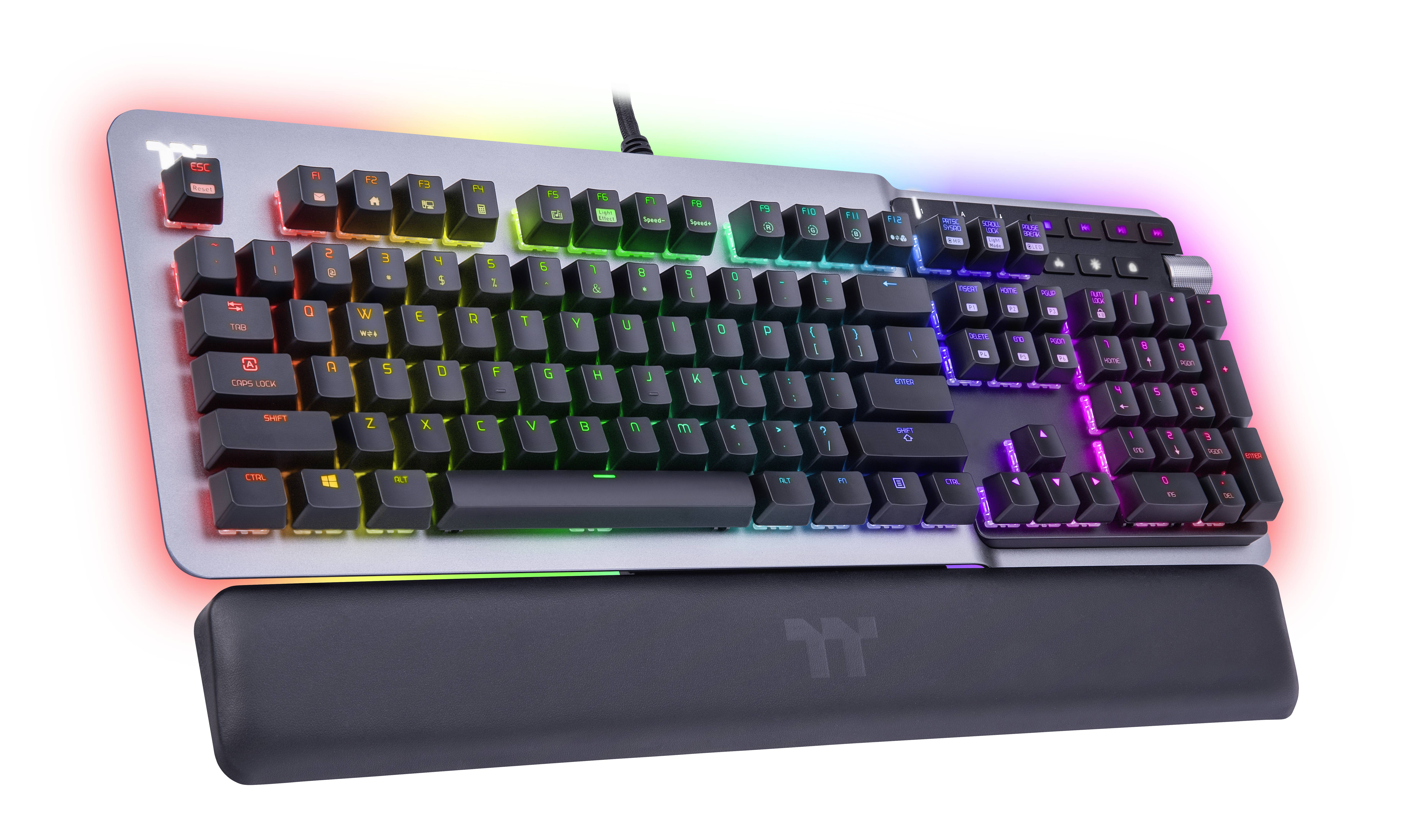 Thermaltake Argent K5 Sliver Switch (GER) Kabelgebunden Gaming-Tastatur Deutsch, QWERTZ Titanium Beleuchtet