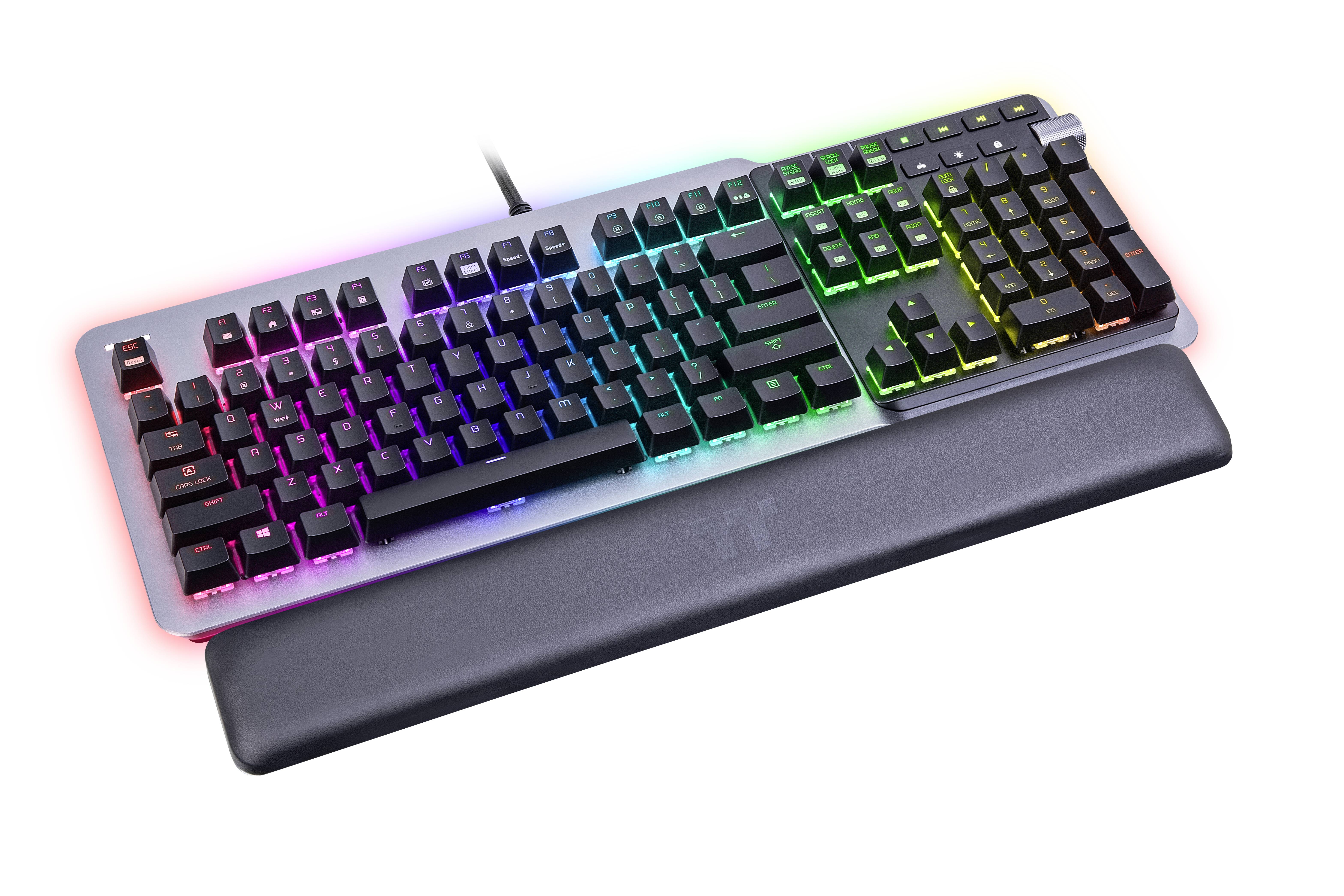 Thermaltake Argent K5 Sliver Switch (GER) Kabelgebunden Gaming-Tastatur Deutsch, QWERTZ Titanium Beleuchtet