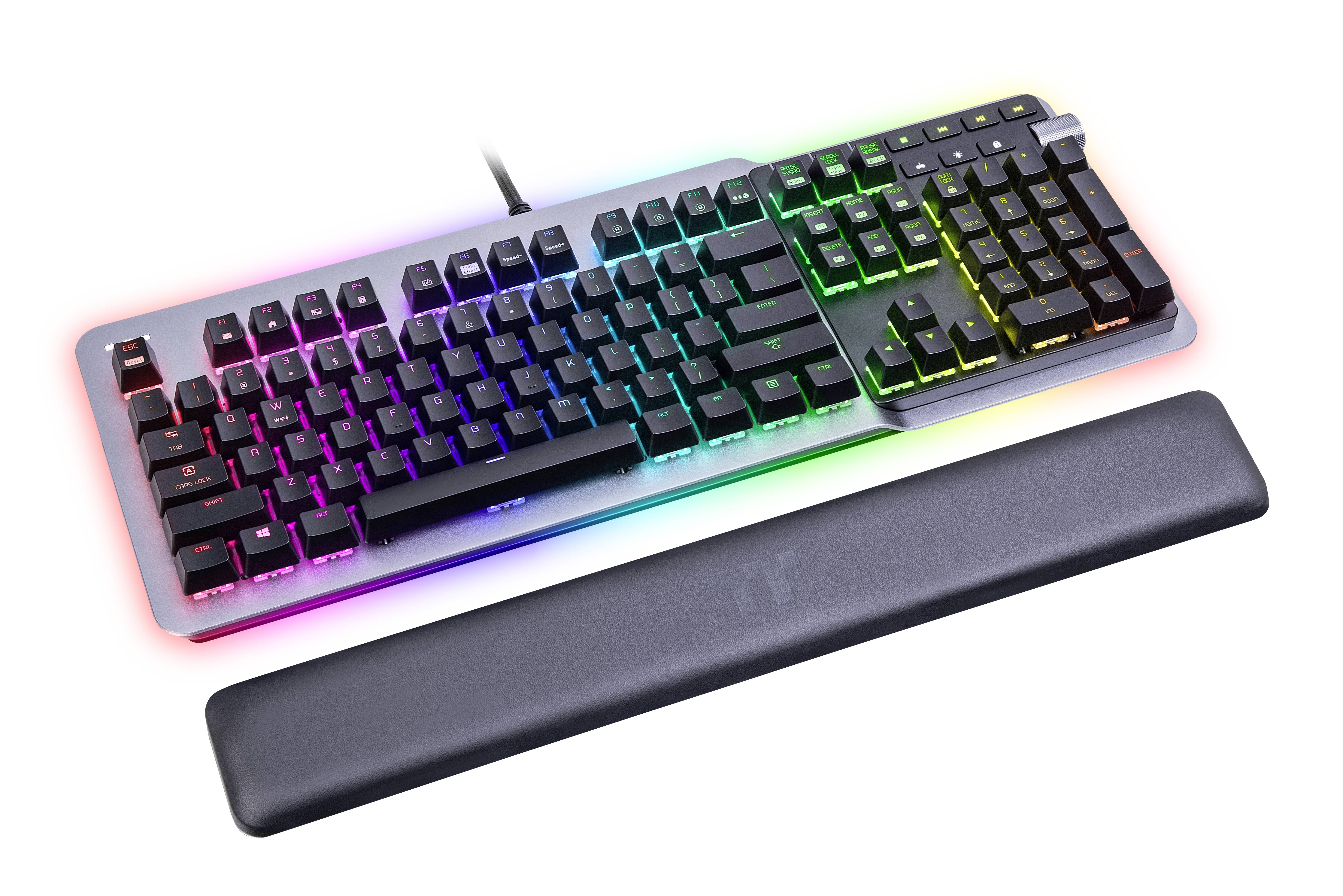 Thermaltake Argent K5 Sliver Switch (GER) Kabelgebunden Gaming-Tastatur Deutsch, QWERTZ Titanium Beleuchtet