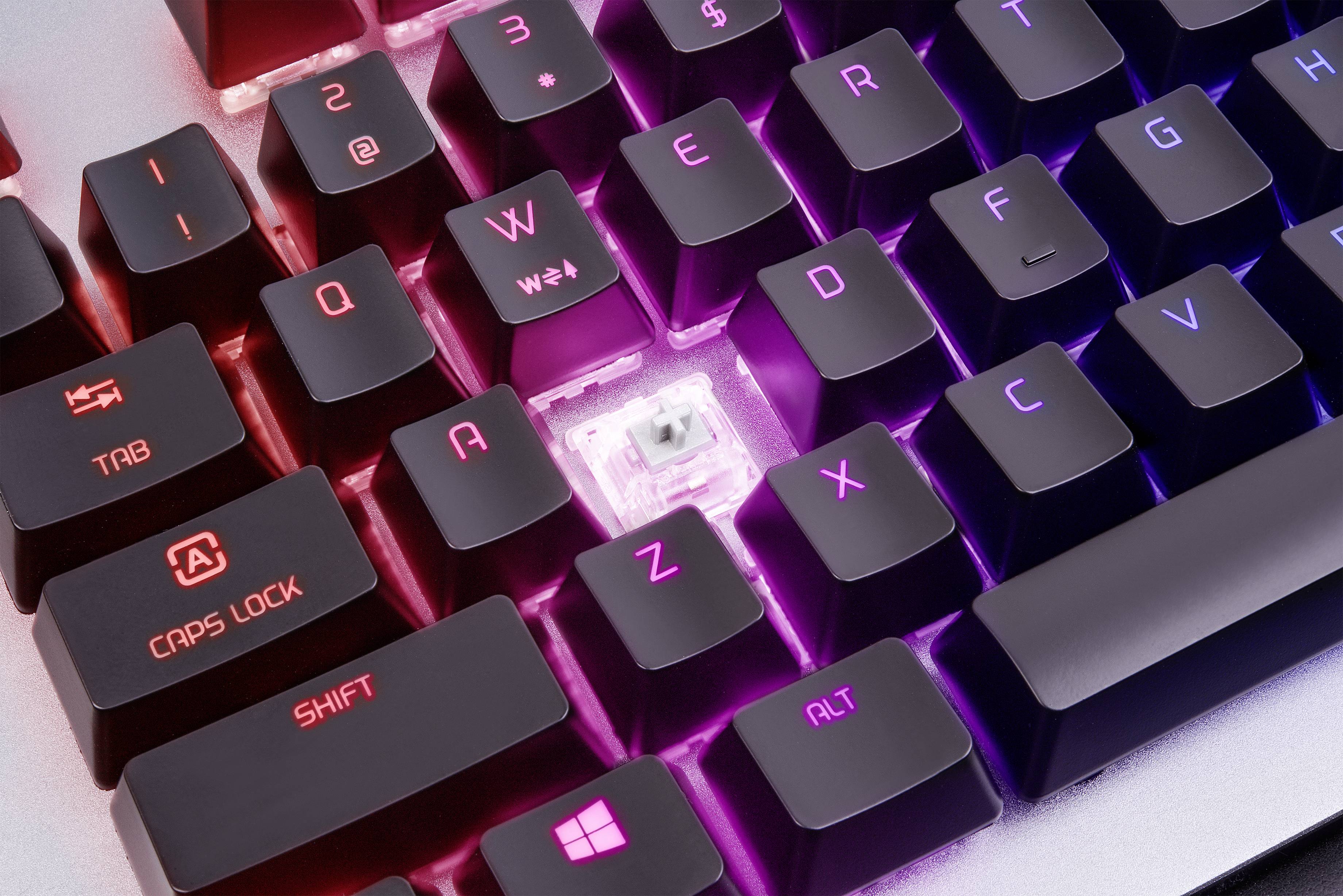 Thermaltake Argent K5 Sliver Switch (GER) Kabelgebunden Gaming-Tastatur Deutsch, QWERTZ Titanium Beleuchtet