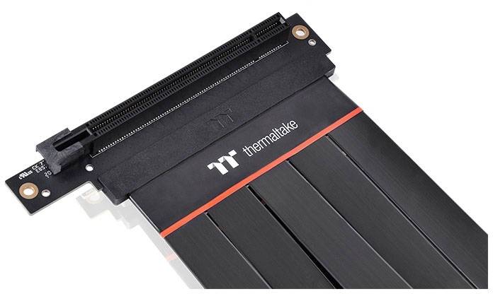 Thermaltake PCIe Riser Kabel PCIe 4.0 PCIe x16 Stecker, PCIe x16 Buchse 0.30 m Schwarz Buchse 90° g