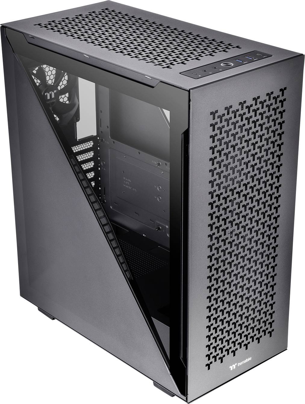 Thermaltake Divider 500 TG Air Black Midi-Tower PC-Gehäuse Schwarz 2 vorinstallierte Lüfter, Seitenfenster, Staubfilter