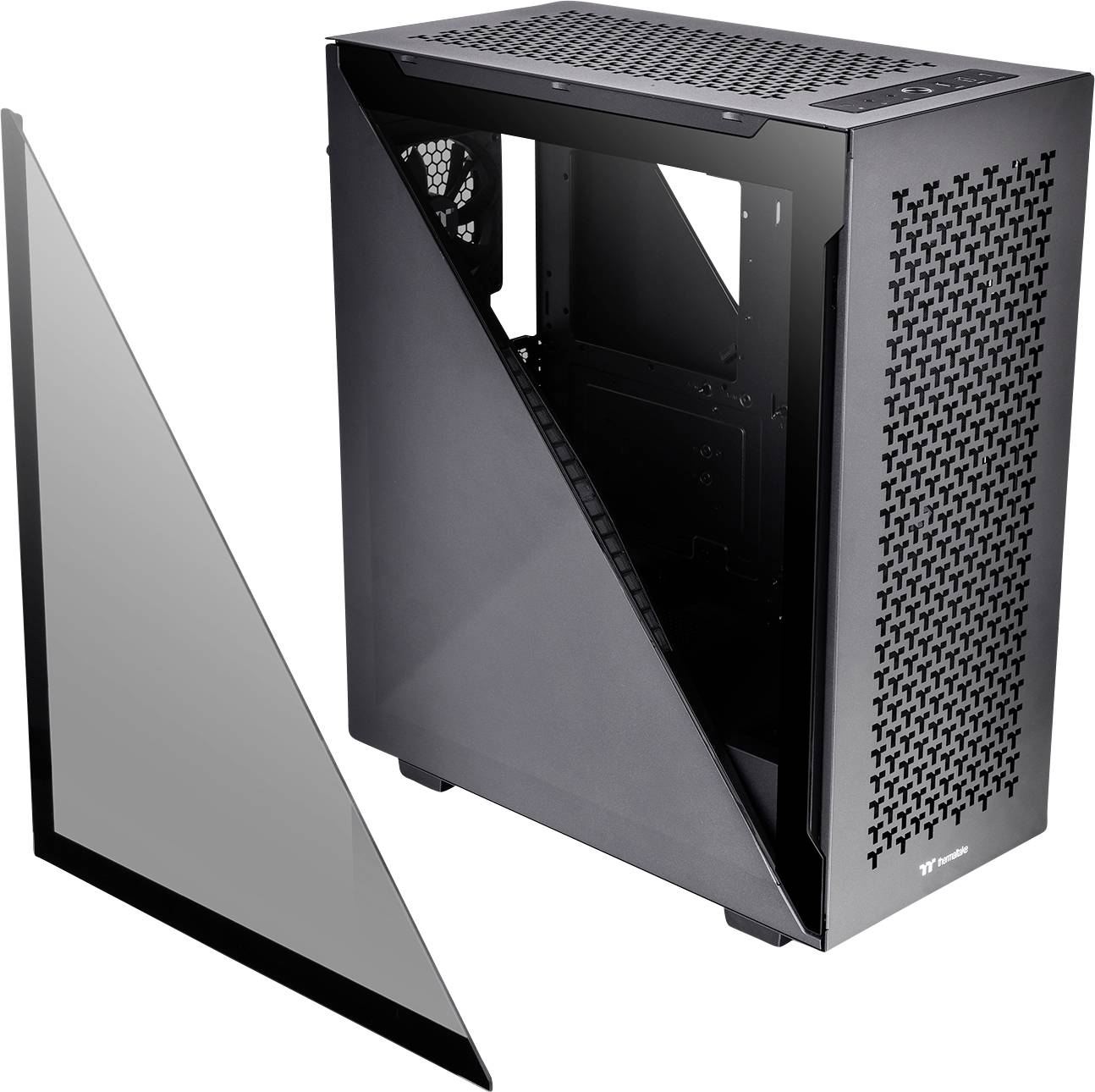 Thermaltake Divider 500 TG Air Black Midi-Tower PC-Gehäuse Schwarz 2 vorinstallierte Lüfter, Seitenfenster, Staubfilter