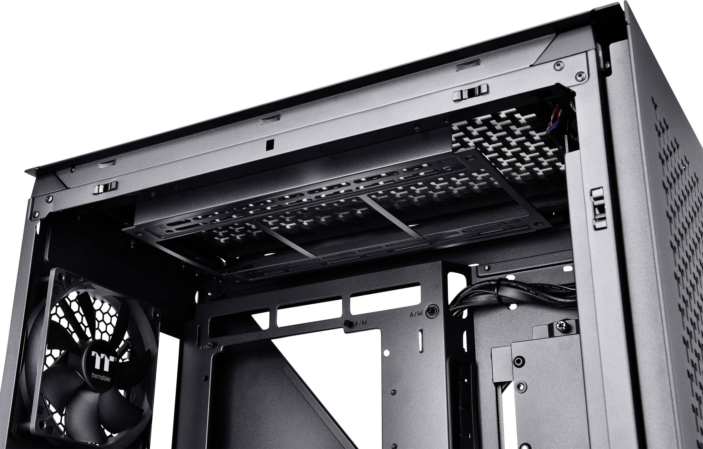 Thermaltake Divider 500 TG Air Black Midi-Tower PC-Gehäuse Schwarz 2 vorinstallierte Lüfter, Seitenfenster, Staubfilter